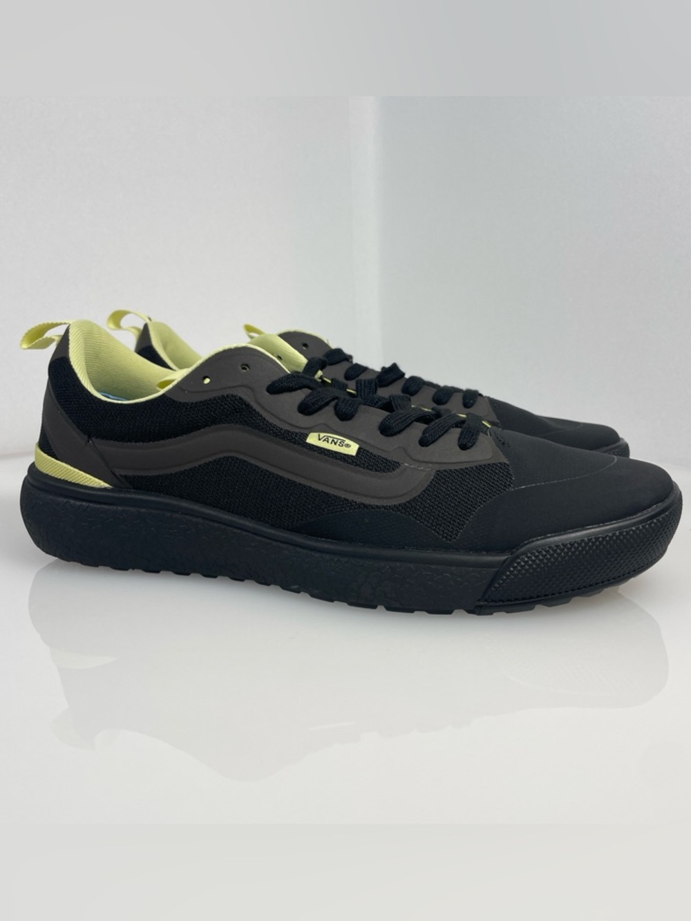 Vans UltraRange Exo Shoes Mens Sz 10 Black Neon Green Brown Mesh Sneakers